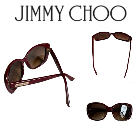 Jimmy Choo Accessories - Jimmy Choo Kalia/S Glitter Burgundy Sunglasses